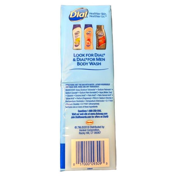 Dial Coconut Water Bar Soap Gentle Cleansing 4 oz 8-Bar Package Skin Care Clean - Picture 4 of 4